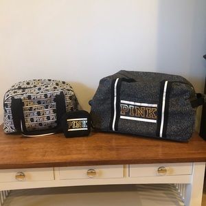 PINK travel duffle bag set